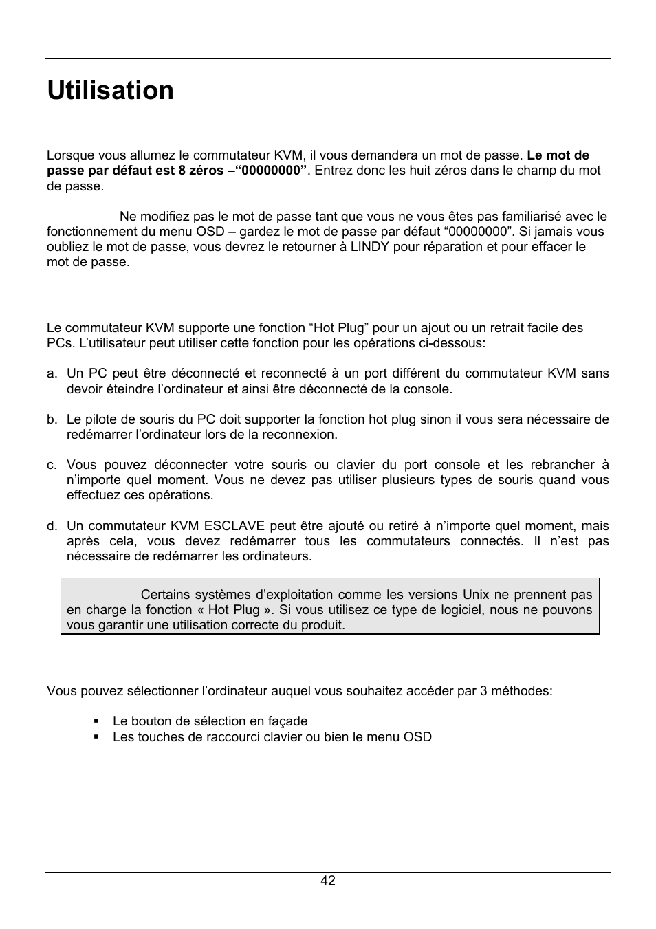 Utilisation | Lindy 32505 User Manual | Page 44 / 71