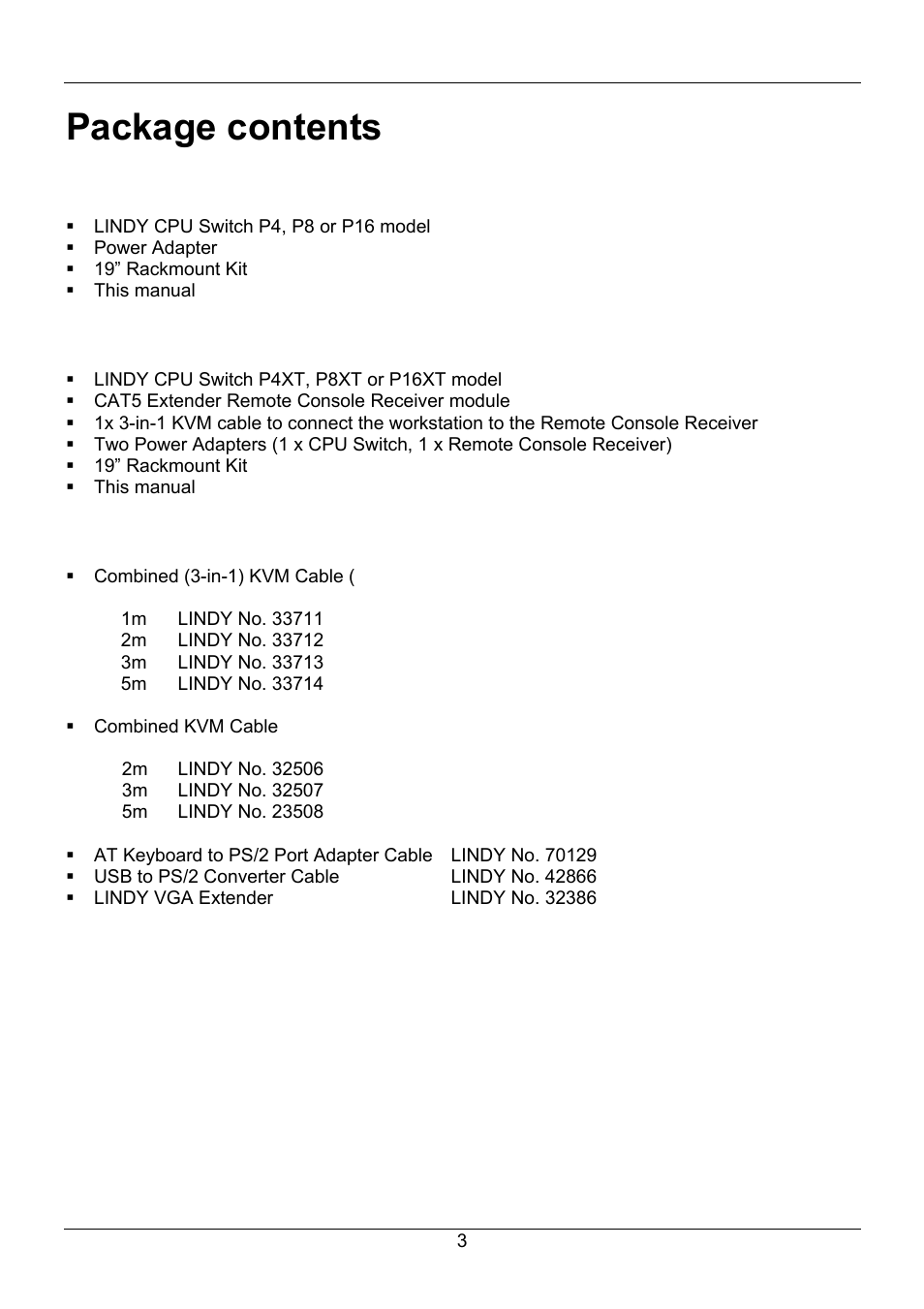 Package contents | Lindy 32505 User Manual | Page 5 / 71