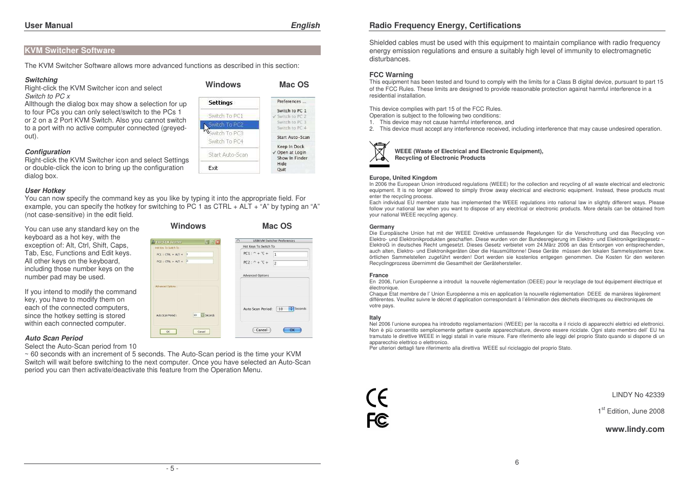 Lindy KVM 42339 User Manual | Page 3 / 3