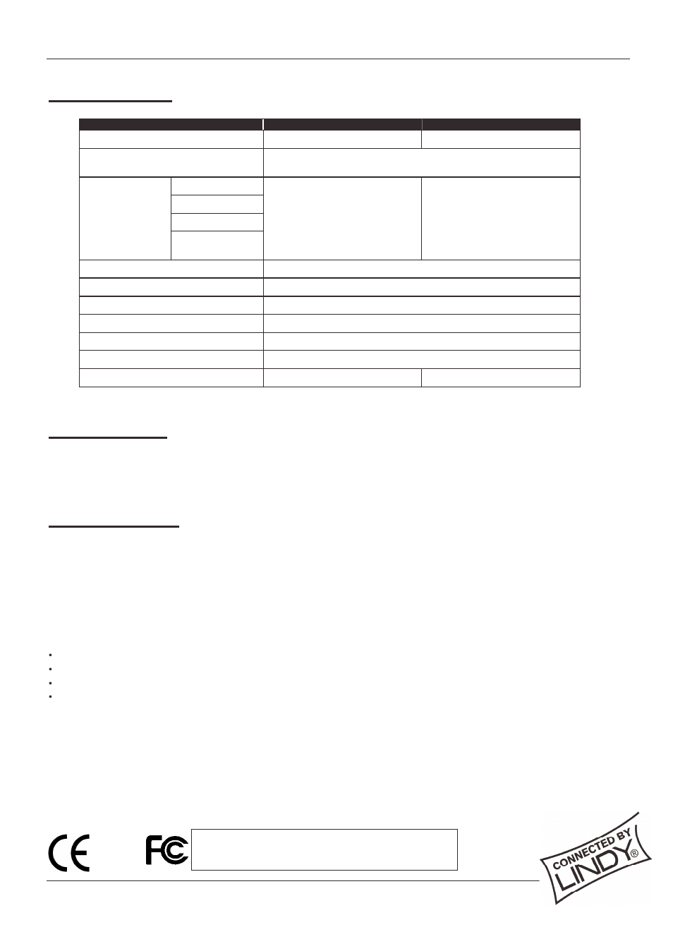 Radio frequency energy and certifications, Specifications, Ce statement | Fcc statement | Lindy 32925 User Manual | Page 16 / 16