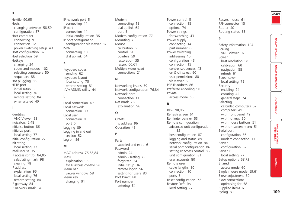 Lindy MC5-IP User Manual | Page 110 / 111
