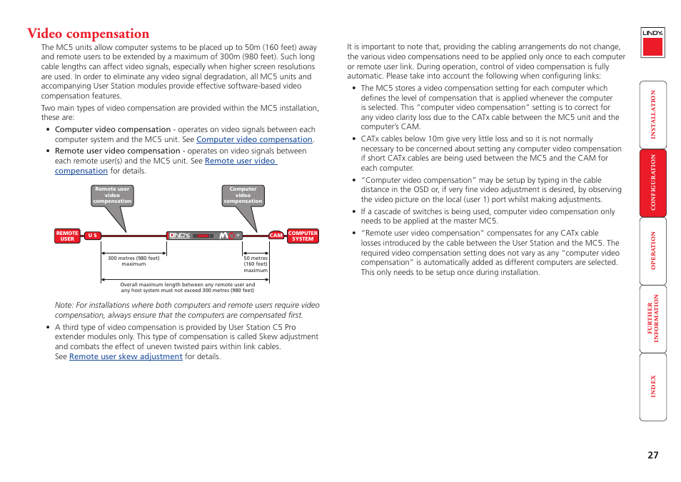 Video compensation | Lindy MC5-IP User Manual | Page 28 / 111