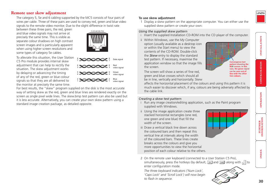 Remote user skew adjustment, For details, E. please see | For details (user, Remote user skew, Adjustment, Section for details | Lindy MC5-IP User Manual | Page 31 / 111