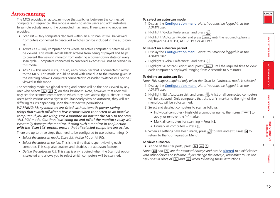 Autoscanning | Lindy MC5-IP User Manual | Page 33 / 111