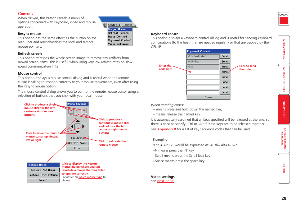 Controls, Een’ option. see | Lindy CPU IP Access Switch Plus User Manual | Page 29 / 64