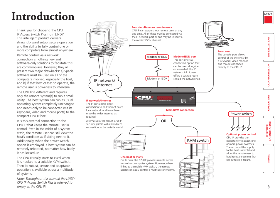 Introduction | Lindy CPU IP Access Switch Plus User Manual | Page 4 / 64