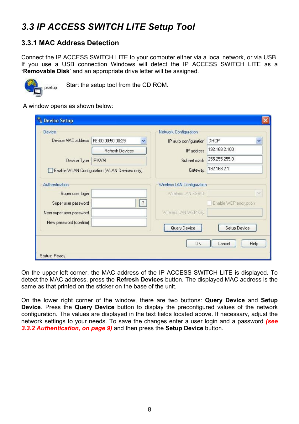 3 ip access switch lite setup tool, 1 mac address detection | Lindy 39405 User Manual | Page 12 / 67