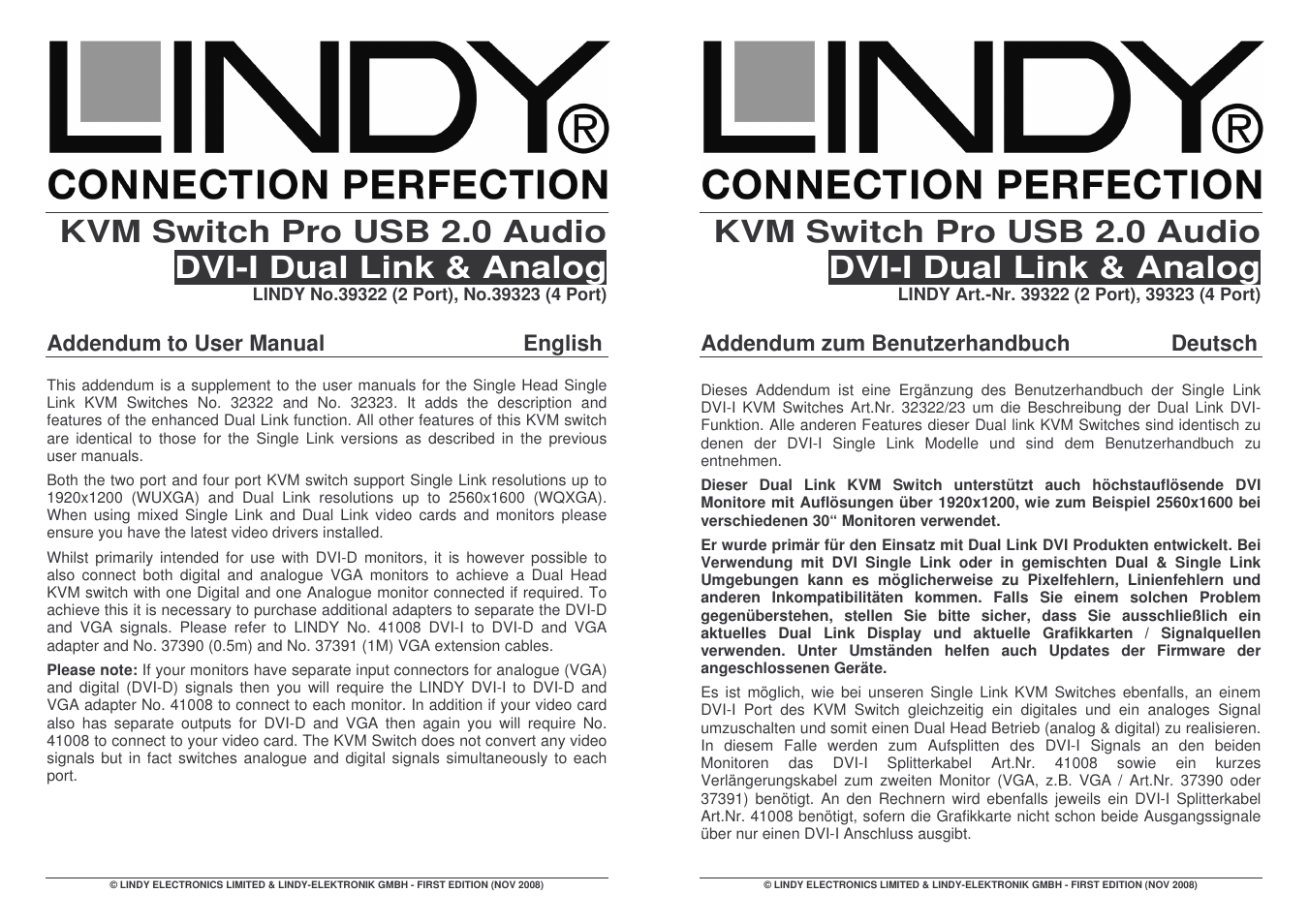 Lindy 39322 User Manual | 2 pages