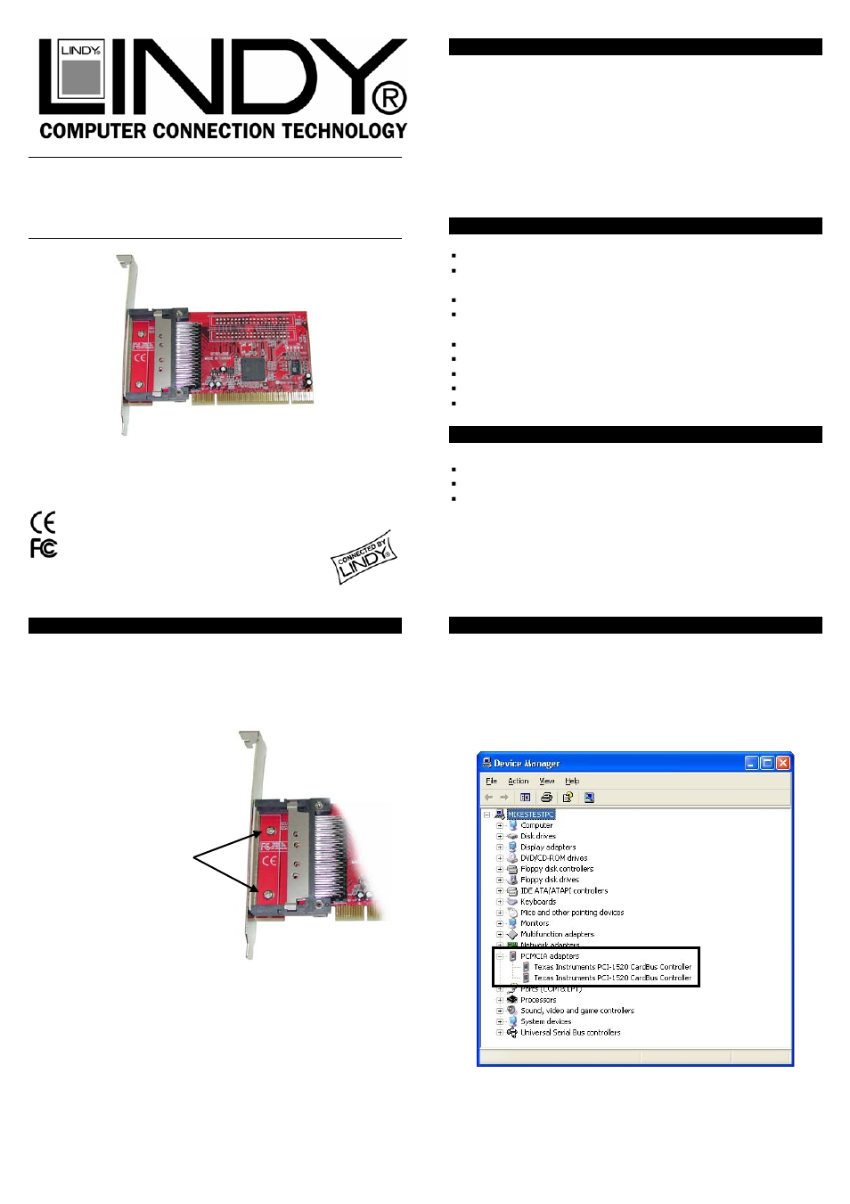 Lindy PCMCIA/CardBus Adapter Card 51103 User Manual | 1 page