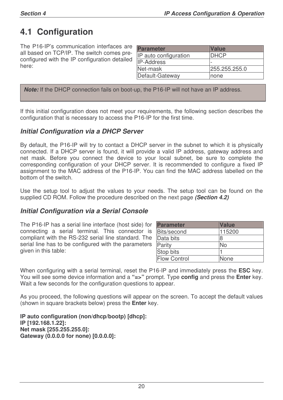 1 configuration | Lindy P16-IP User Manual | Page 21 / 77