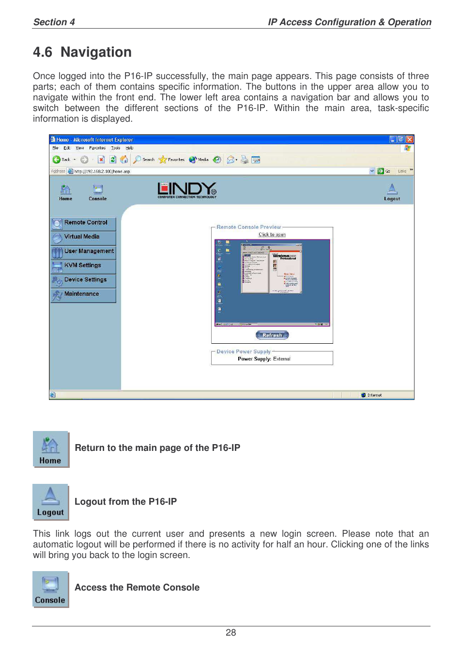 6 navigation | Lindy P16-IP User Manual | Page 29 / 77
