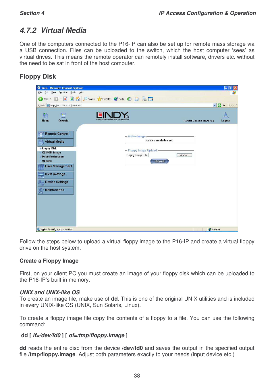 2 virtual media | Lindy P16-IP User Manual | Page 39 / 77
