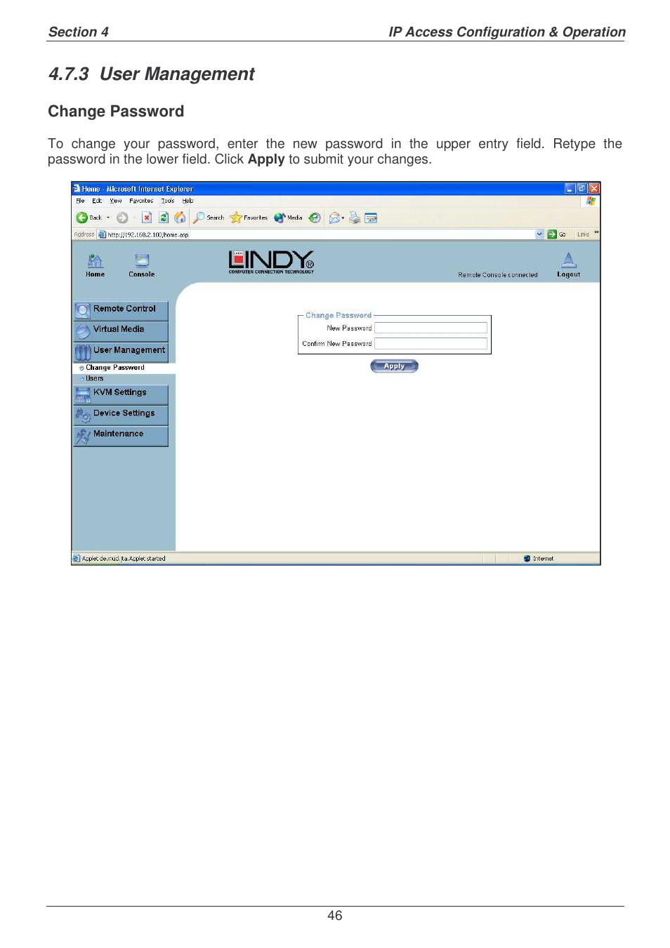 3 user management | Lindy P16-IP User Manual | Page 47 / 77