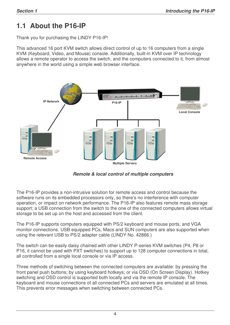 1 about the p16-ip | Lindy P16-IP User Manual | Page 5 / 77