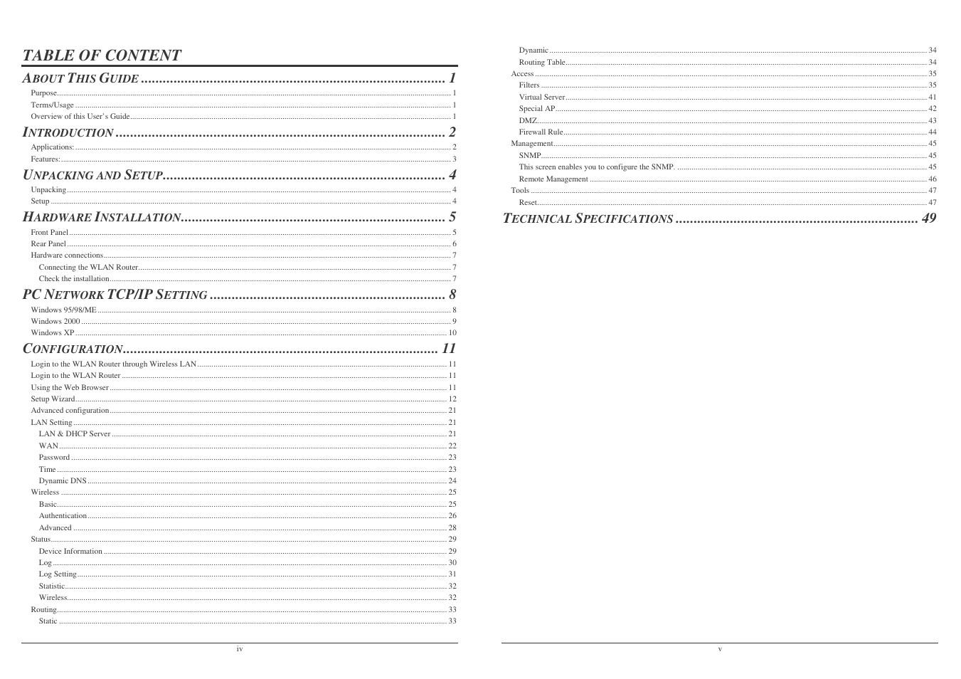Table of content, Tcp/ip | Lindy Wireless LAN Router User Manual | Page 3 / 28