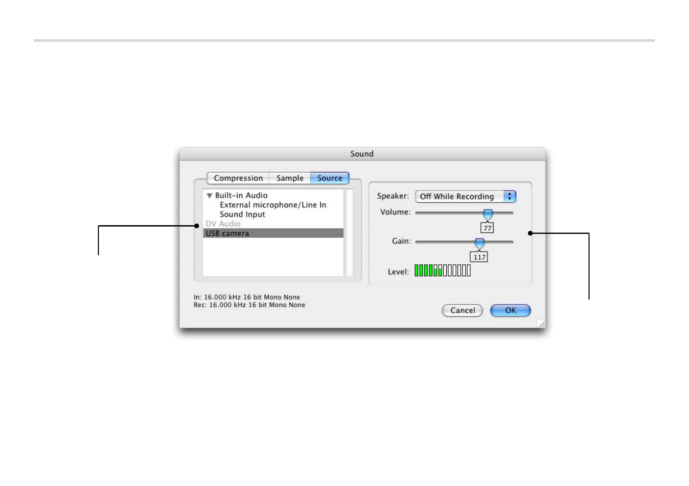 Configuration, Sound settings | Lindy USB MiniCam User Manual | Page 13 / 18