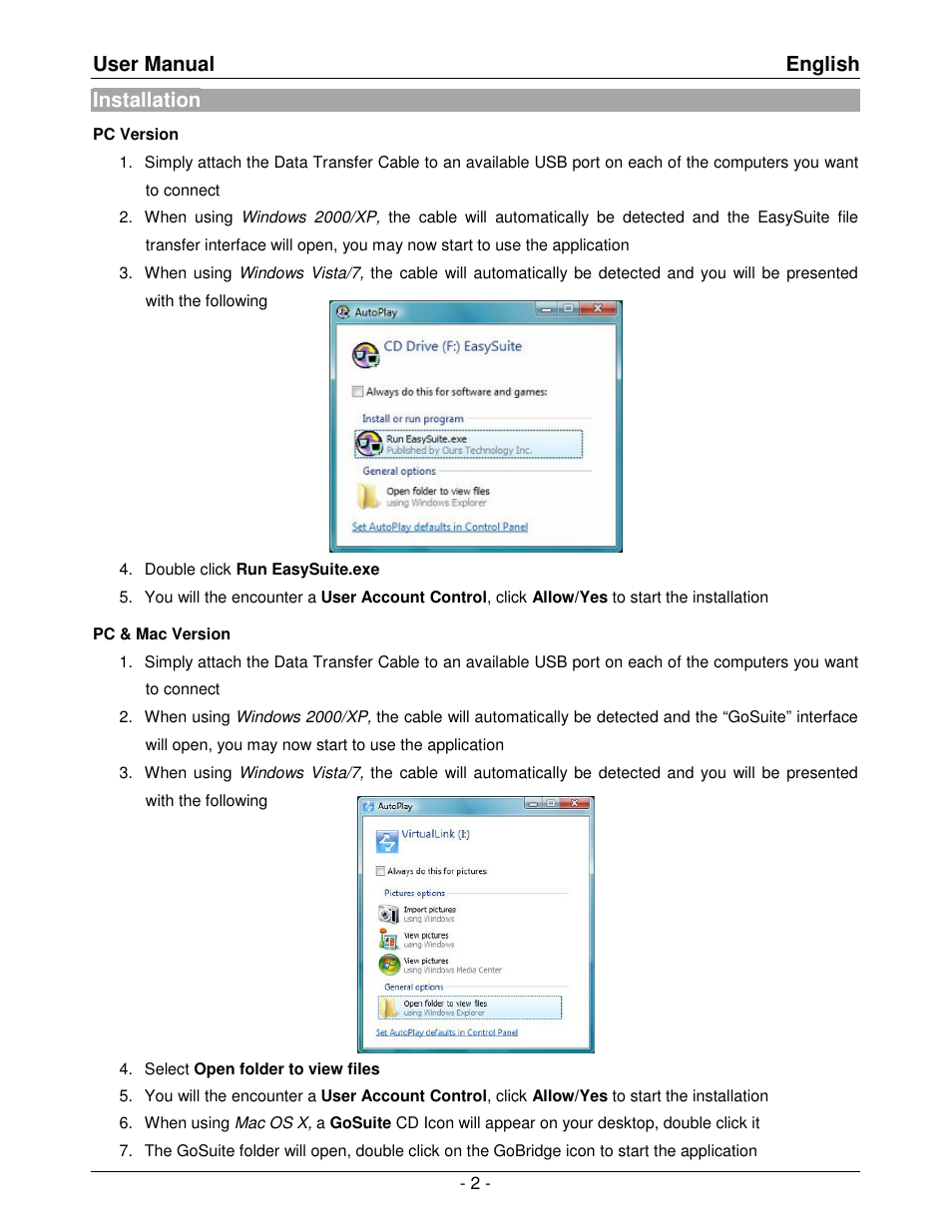 User manual english, Installation | Lindy 42615 User Manual | Page 3 / 8