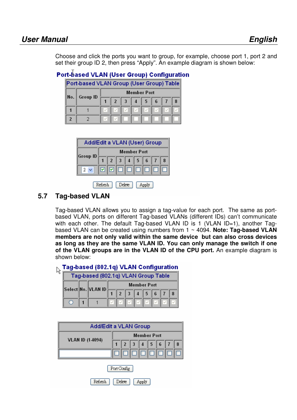 User manual english, 7 tag-based vlan | Lindy 25004 User Manual | Page 8 / 24