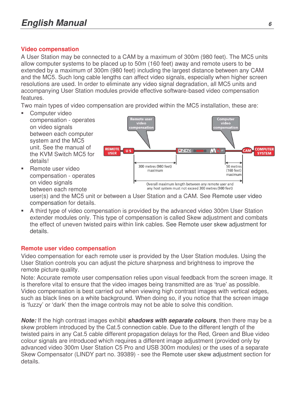 English manual | Lindy KVM EXTENDER 39356 User Manual | Page 6 / 10