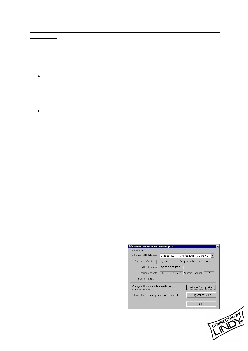 Deutsches handbuch | Lindy Wireless LAN - 11 PCMCIA Card User Manual | Page 11 / 28