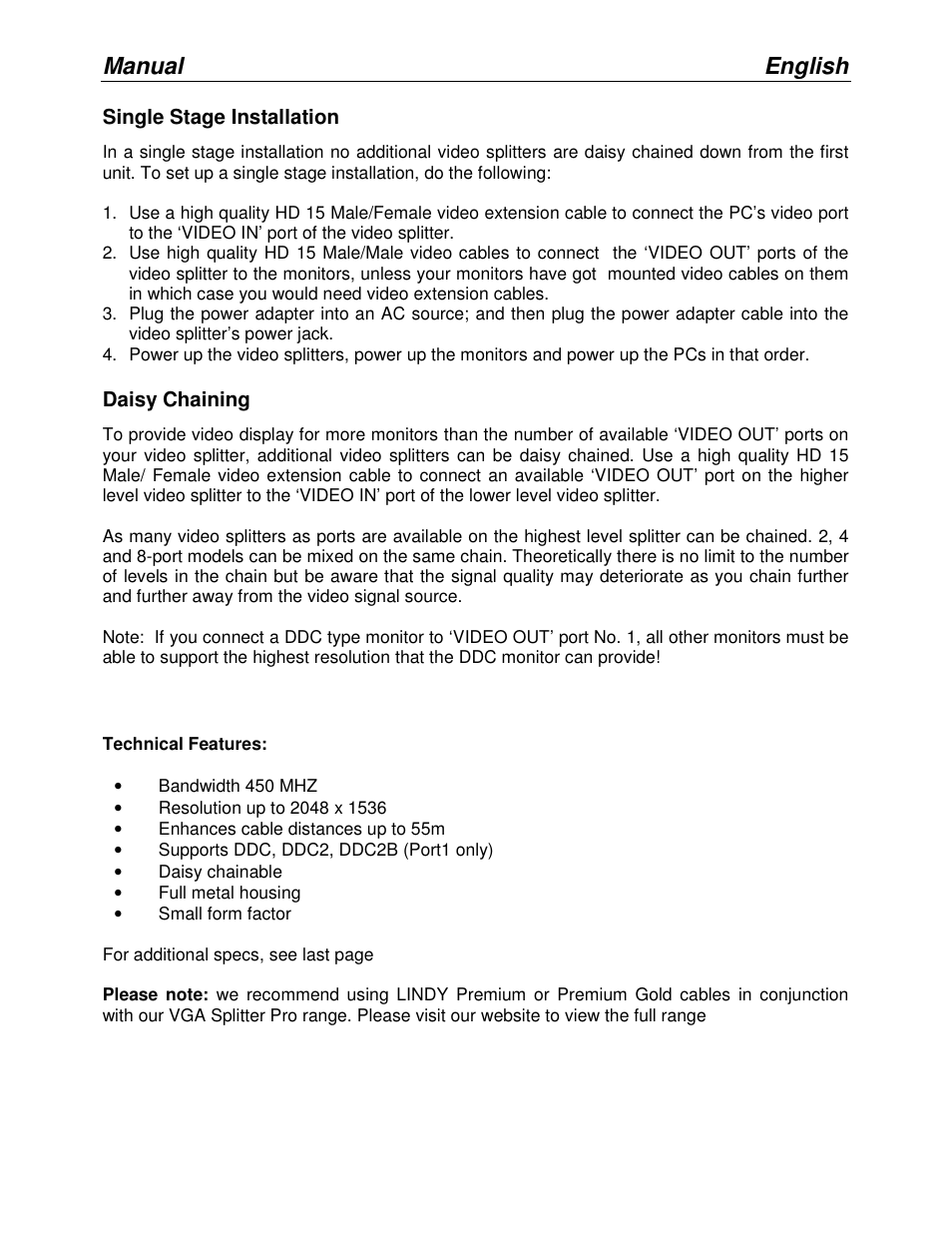 Manual english | Lindy 32573 User Manual | Page 3 / 8
