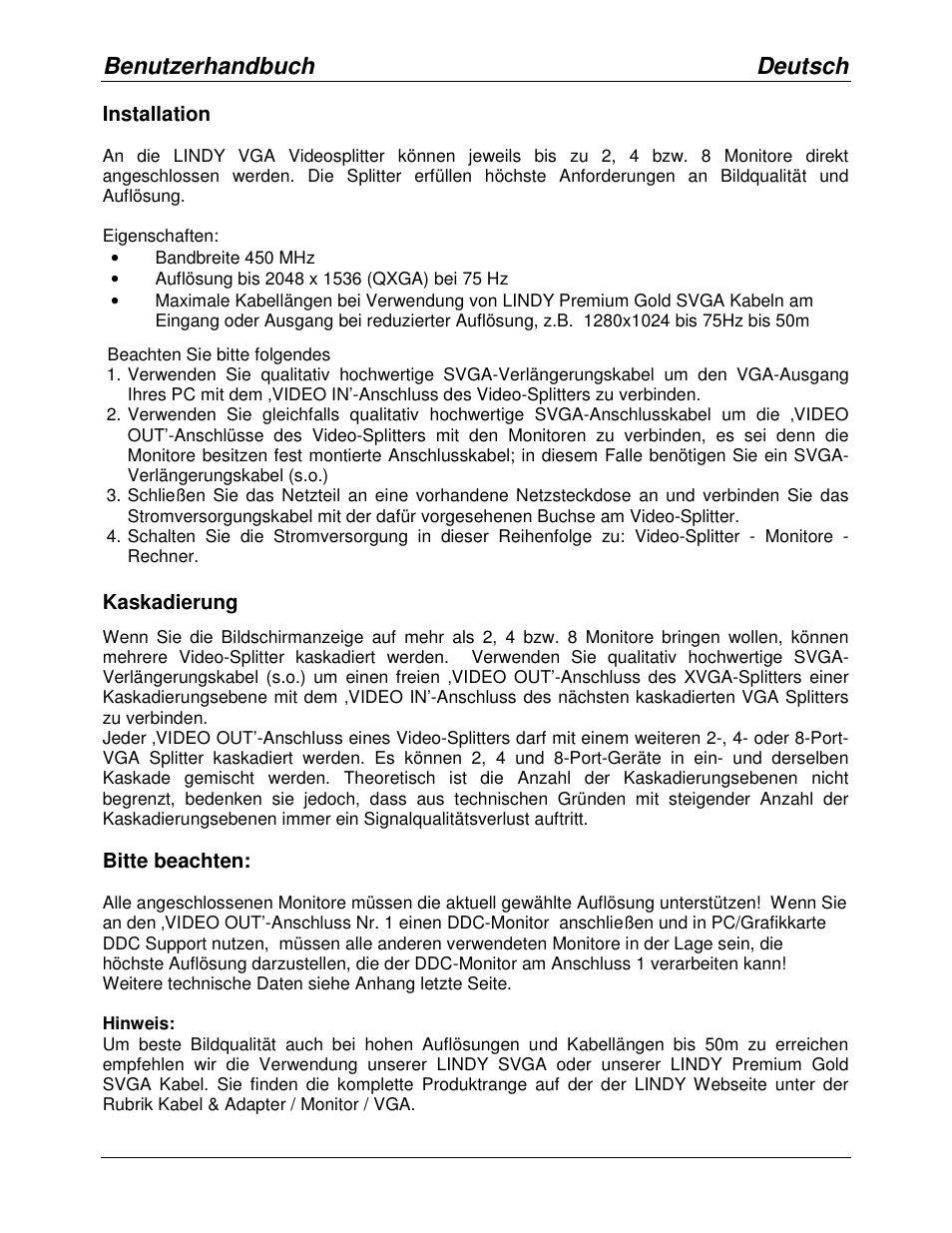 Benutzerhandbuch deutsch | Lindy 32573 User Manual | Page 4 / 8