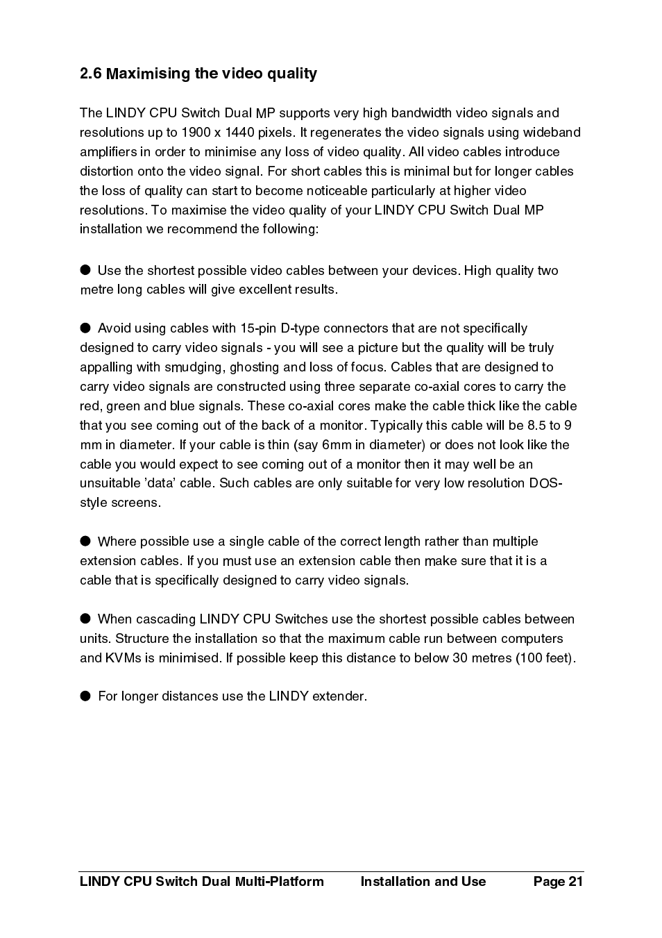 6 maximising the video quality | Lindy 32354 User Manual | Page 22 / 81