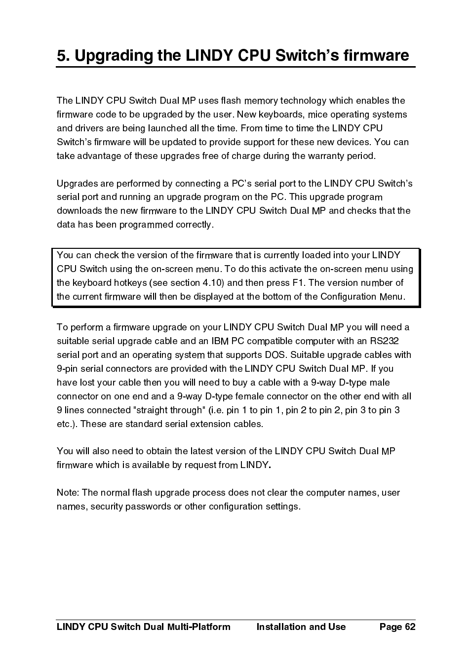 Upgrading the lindy cpu switch's firmware | Lindy 32354 User Manual | Page 63 / 81