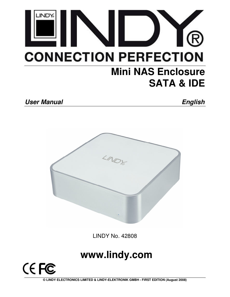 Lindy Mini NAS Enclosure SATA & IDE 42808 User Manual | 24 pages