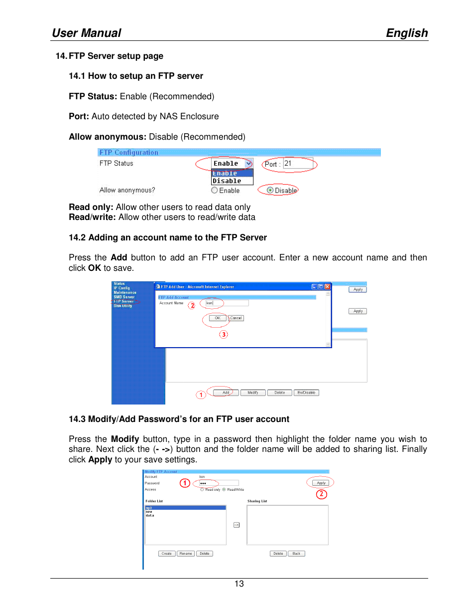 User manual english | Lindy Mini NAS Enclosure SATA & IDE 42808 User Manual | Page 15 / 24