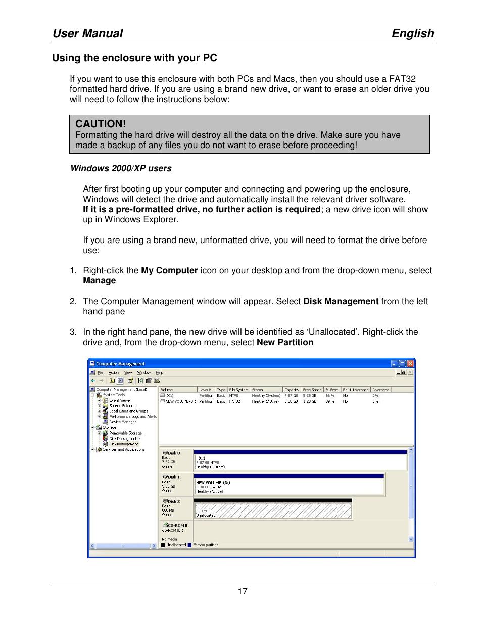 User manual english | Lindy Mini NAS Enclosure SATA & IDE 42808 User Manual | Page 19 / 24