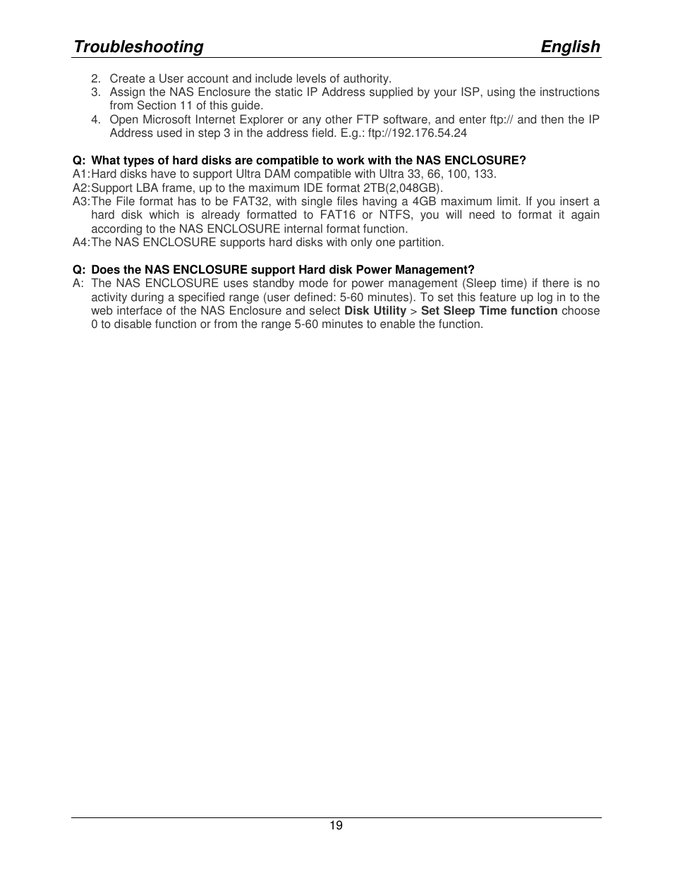 Troubleshooting english | Lindy Mini NAS Enclosure SATA & IDE 42808 User Manual | Page 22 / 24