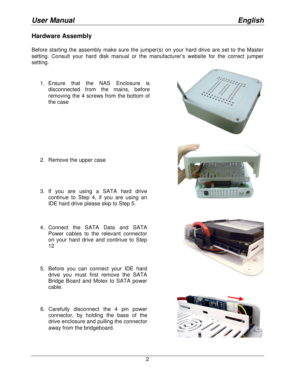 User manual english | Lindy Mini NAS Enclosure SATA & IDE 42808 User Manual | Page 4 / 24