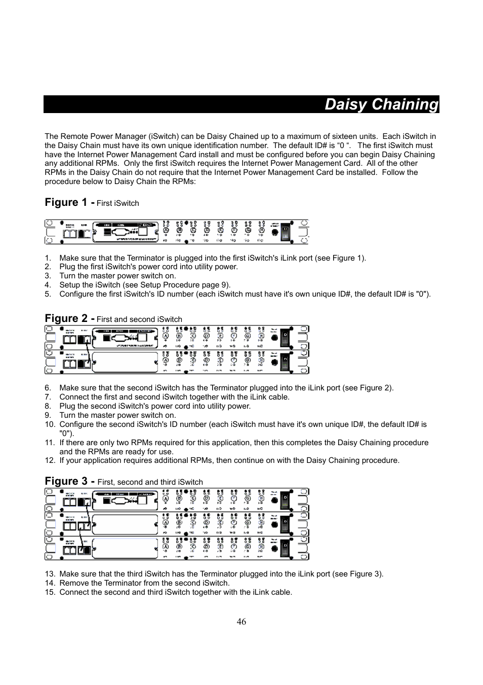 Daisy chaining, Figure 1, Figure 2 | Figure 3 | Lindy iSWITCH User Manual | Page 46 / 52