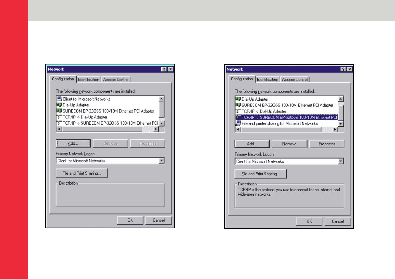 Configuring tcp/ip settings (windows 98/me), Ip protocol setup, Page 6 | Lindy Personal Server User Manual | Page 6 / 39