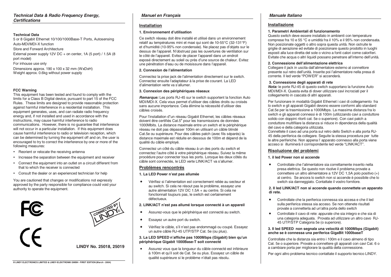 Lindy 25019 User Manual | Page 2 / 2