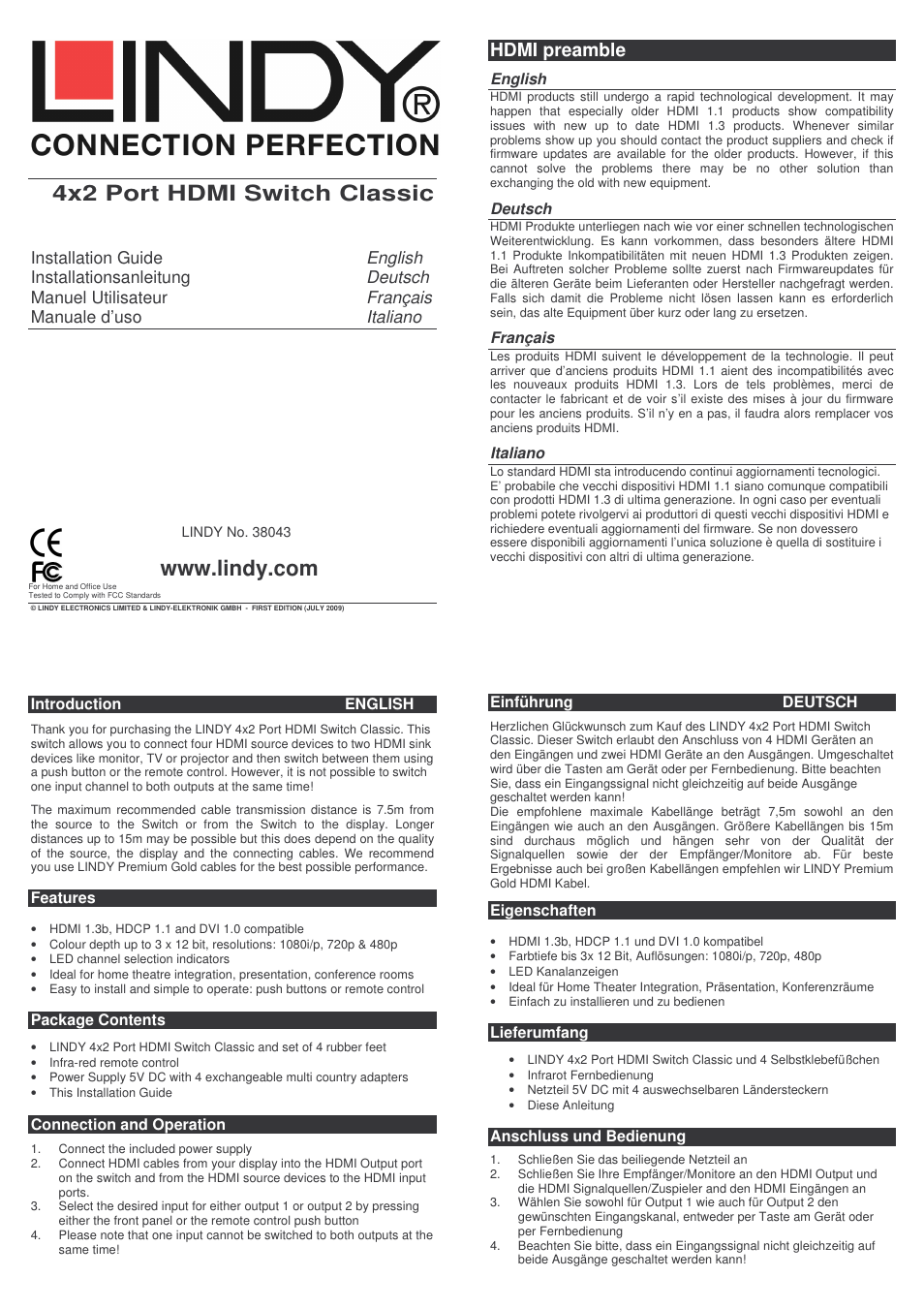 Lindy 38043 User Manual | 2 pages