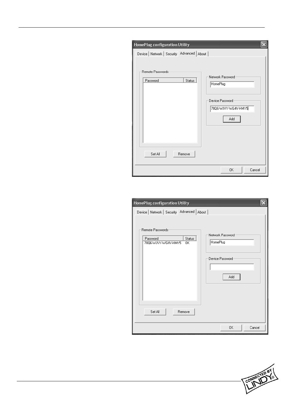 Manual, Setting the network password | Lindy 25120 User Manual | Page 11 / 14