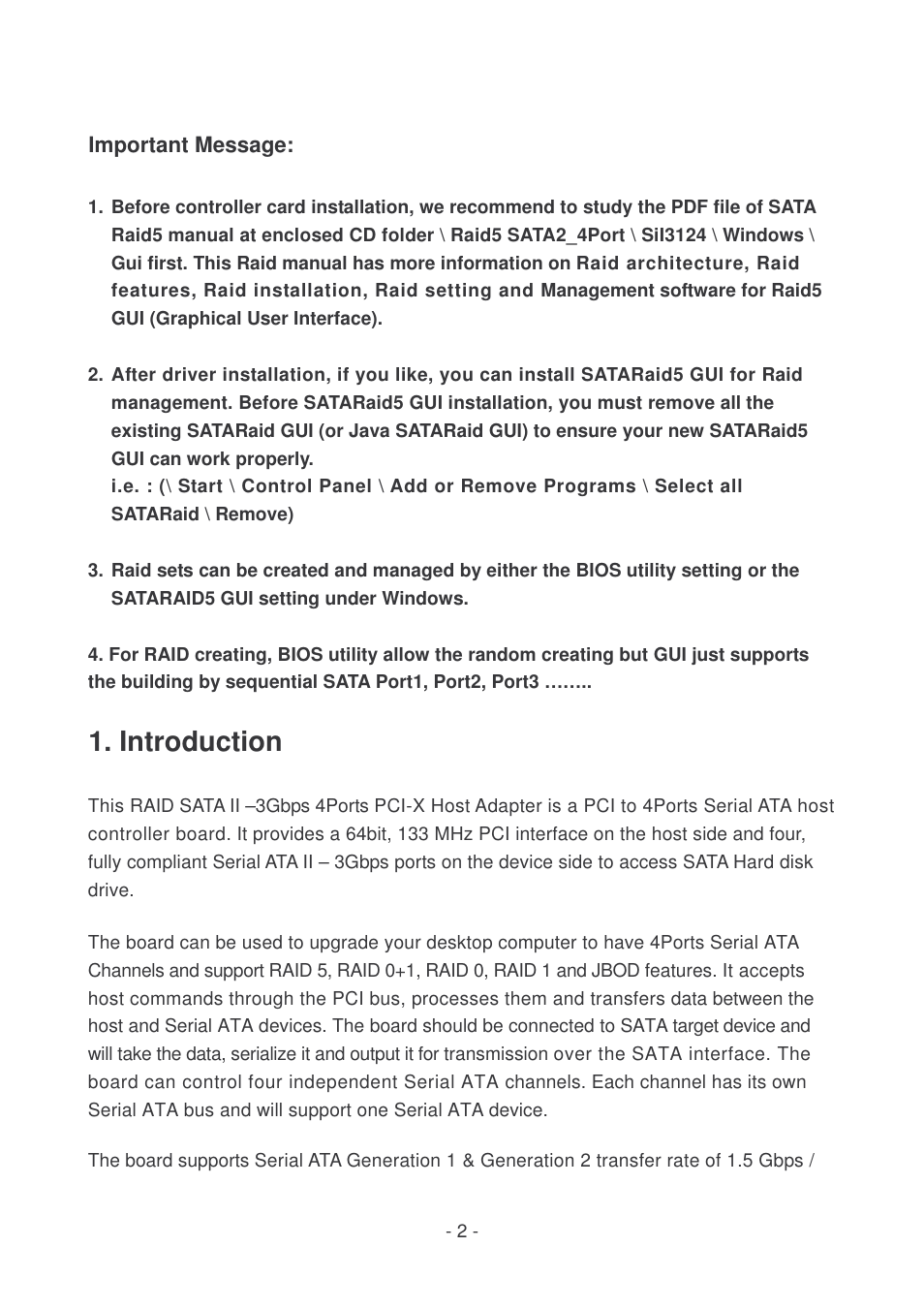 Introduction, Important message | Lindy 51127 User Manual | Page 2 / 10