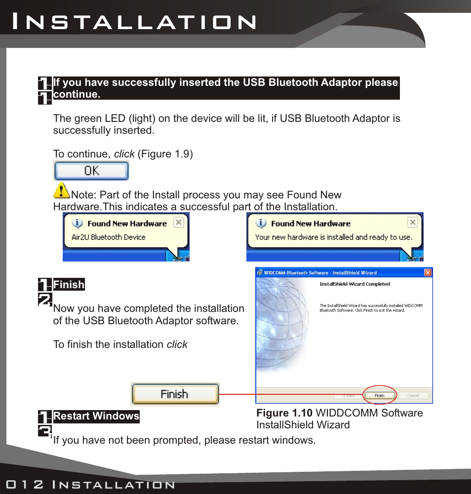 Installation, Initial setup, Step 3 initial setup | Lindy USB Bluetooth Adaptor User Manual | Page 10 / 33