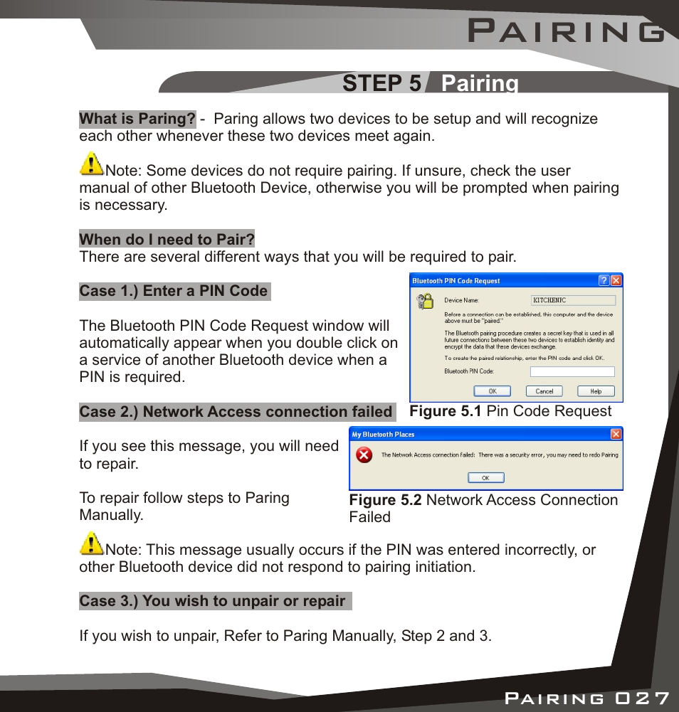 Pairing, Step 5 pairing, Advanced config | Lindy USB Bluetooth Adaptor User Manual | Page 25 / 33