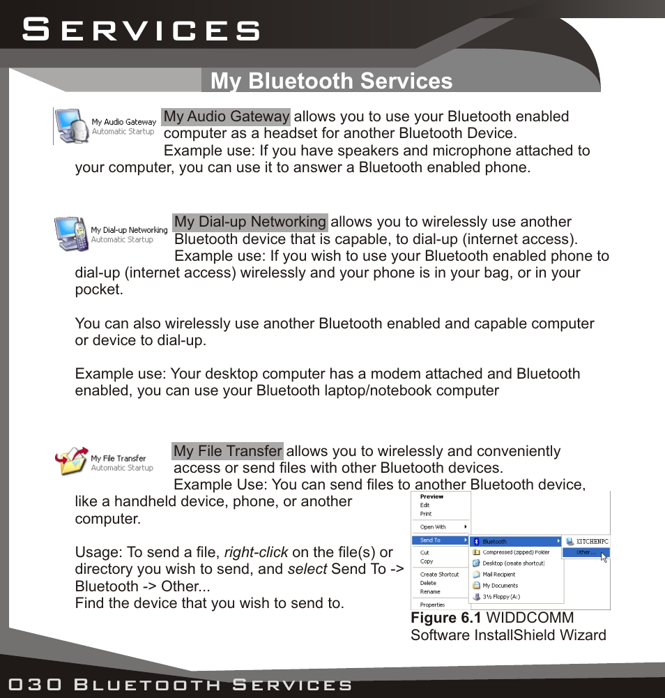 My bluetooth services, Services | Lindy USB Bluetooth Adaptor User Manual | Page 28 / 33
