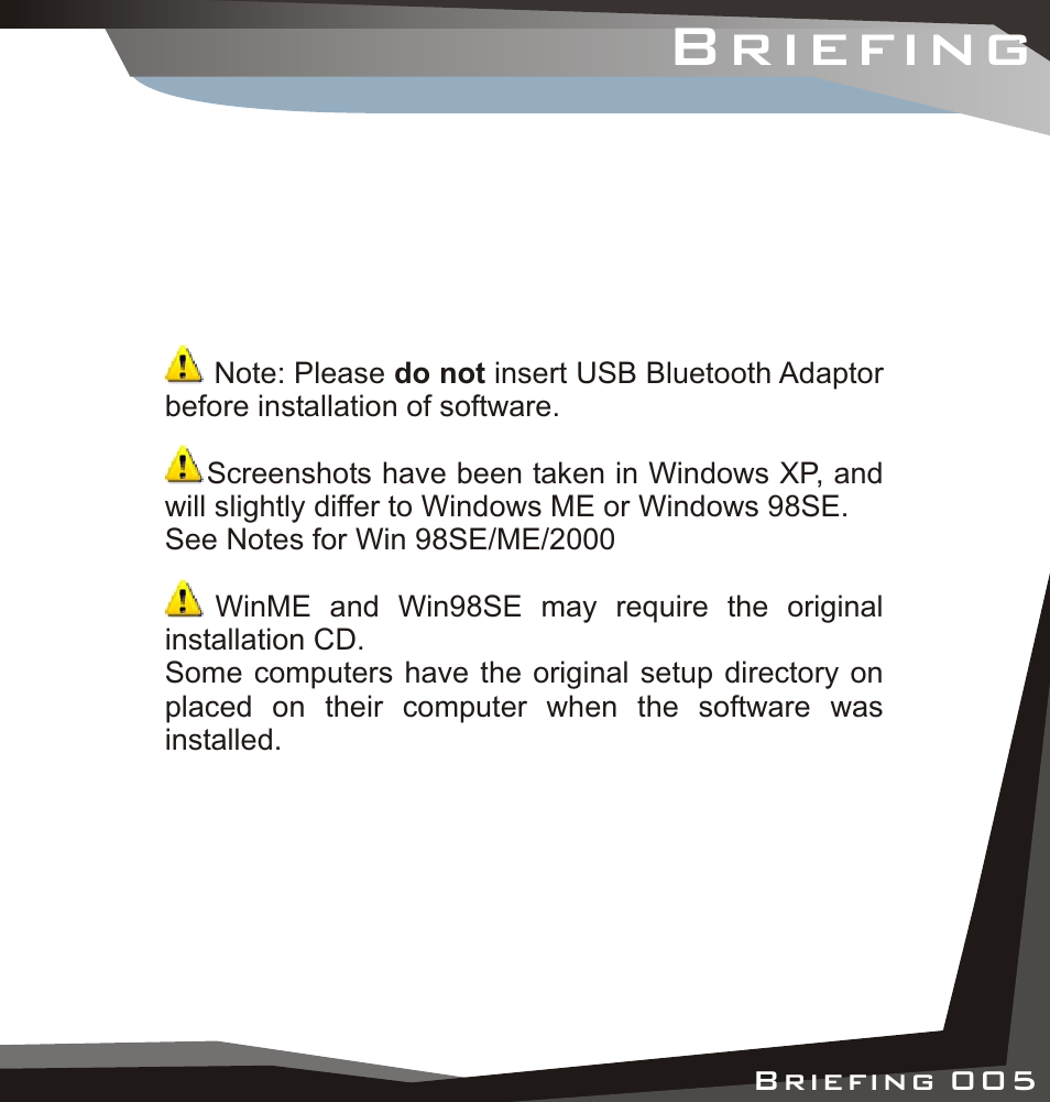 Briefing | Lindy USB Bluetooth Adaptor User Manual | Page 3 / 33