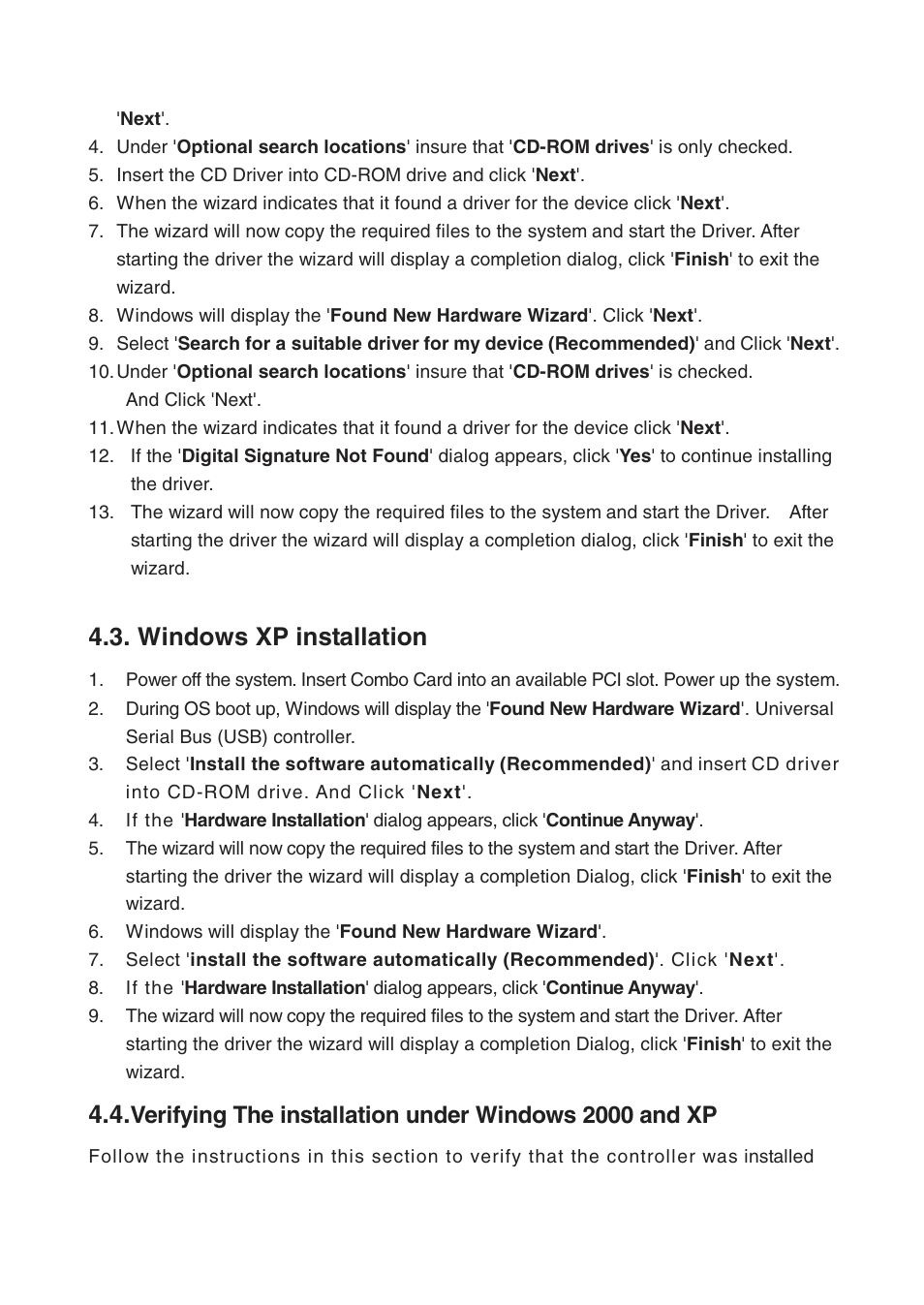 Windows xp installation | Lindy 70538 User Manual | Page 7 / 12