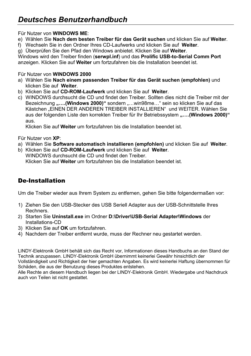 Deutsches benutzerhandbuch | Lindy 42856 User Manual | Page 20 / 27