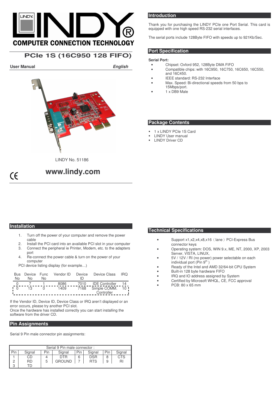 Lindy 51186 User Manual | 2 pages