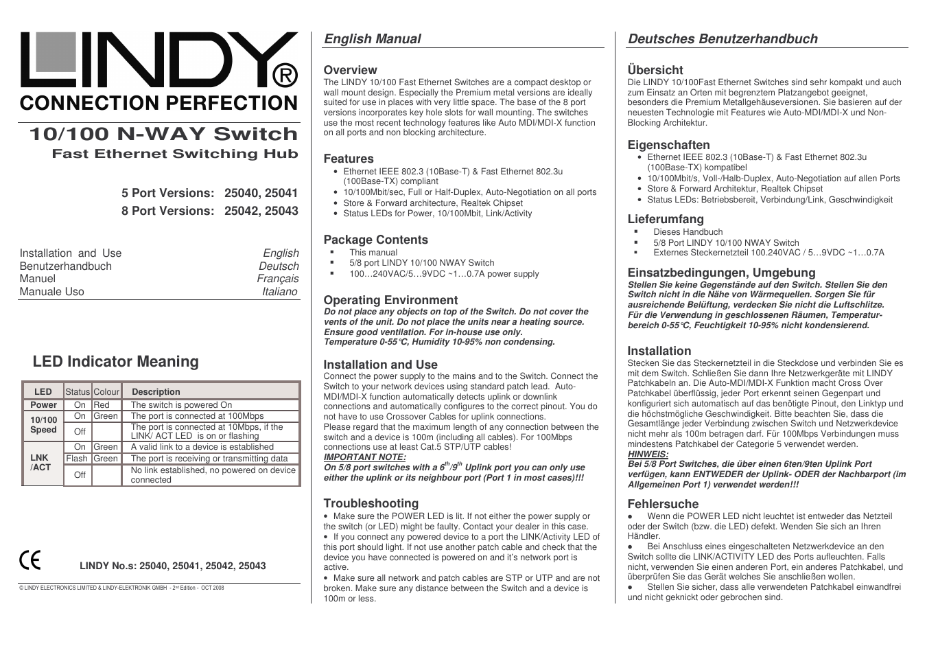 Lindy 25041 User Manual | 2 pages