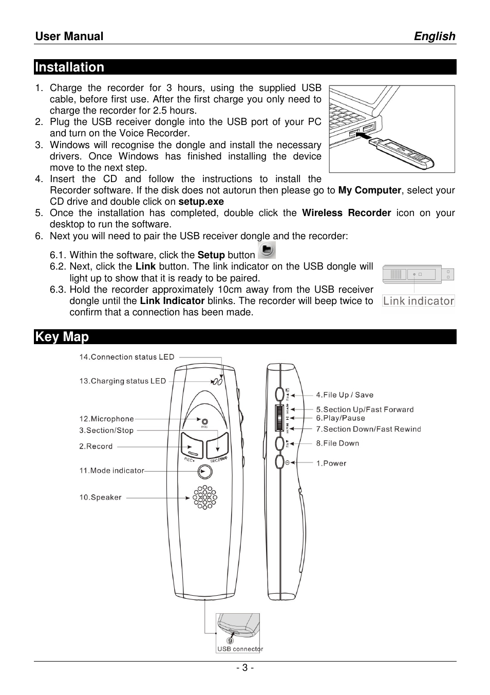 Installation, Key map | Lindy 32494 User Manual | Page 3 / 8