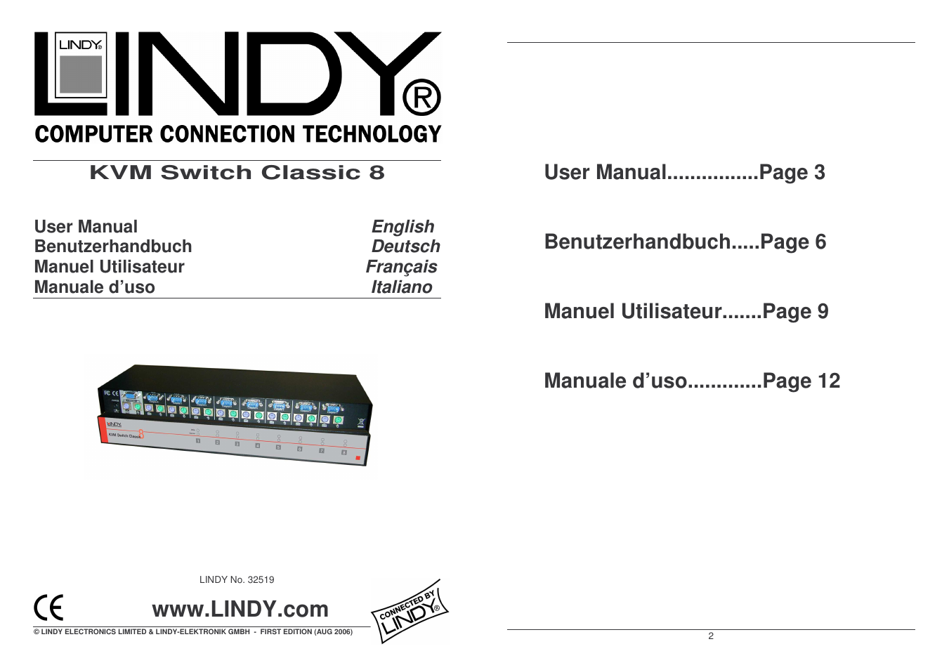 Lindy Computer Accessories User Manual | 8 pages