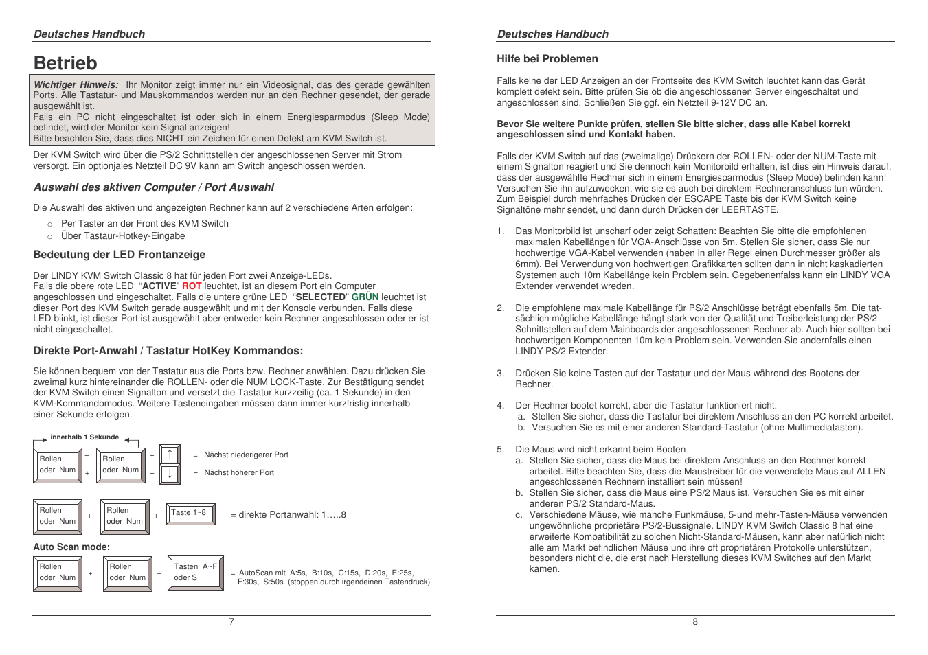 Betrieb | Lindy Computer Accessories User Manual | Page 4 / 8